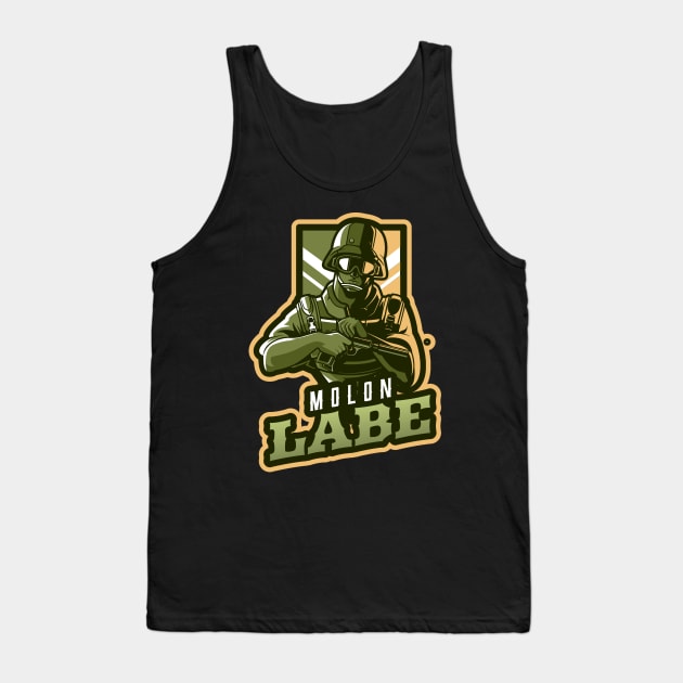 The Soldier With A Gun Tank Top by Mega Tee Store